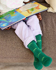 Kids Socks that Give Books (Green Dinosaurs)