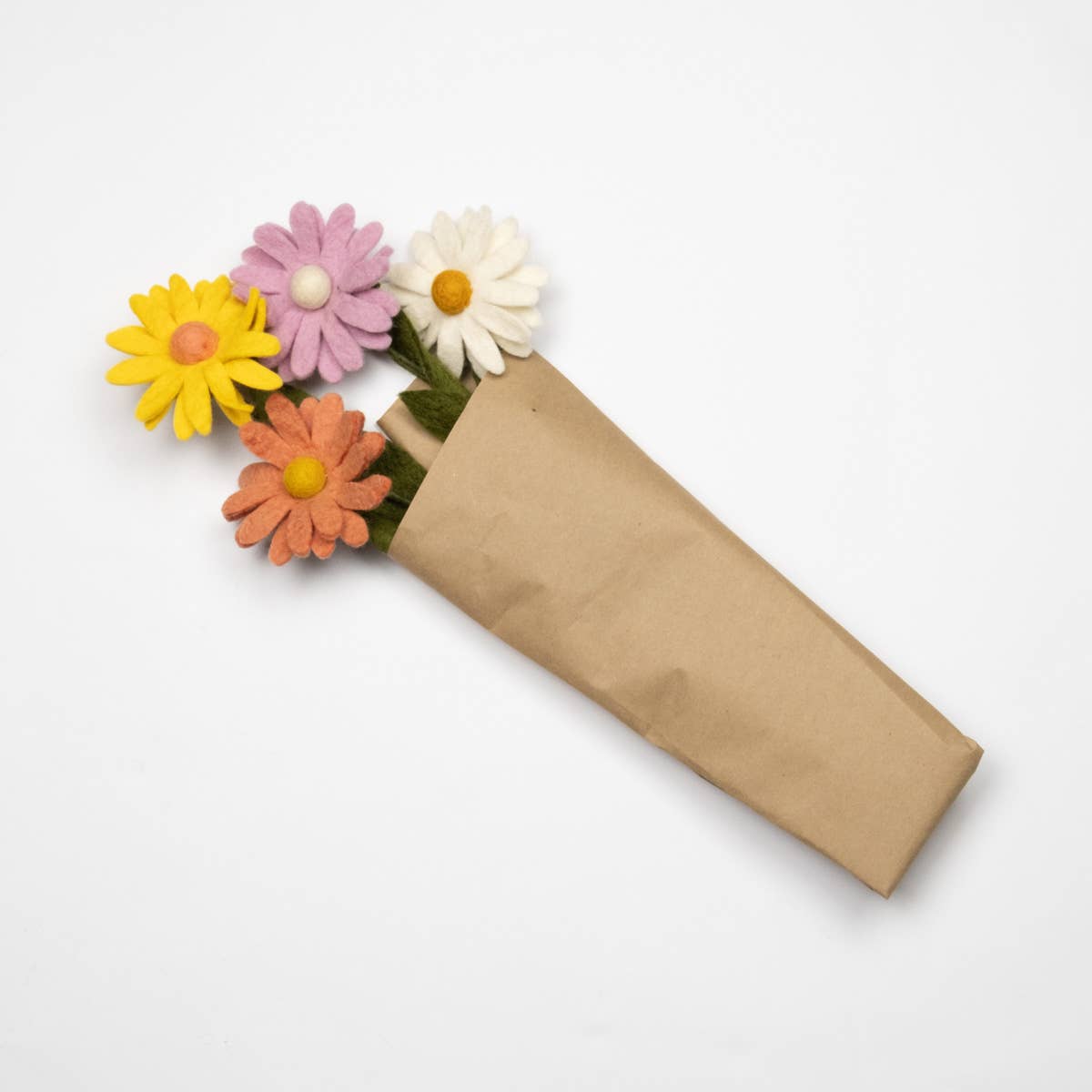 Pastel Daisy Felt Flower Stems