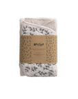 Terry baby hooded bath towel Creme, leaf embroided hood