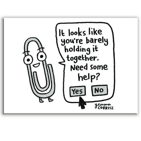 Badge Bomb - Gemma Correll - Clippy Rectangle Magnet