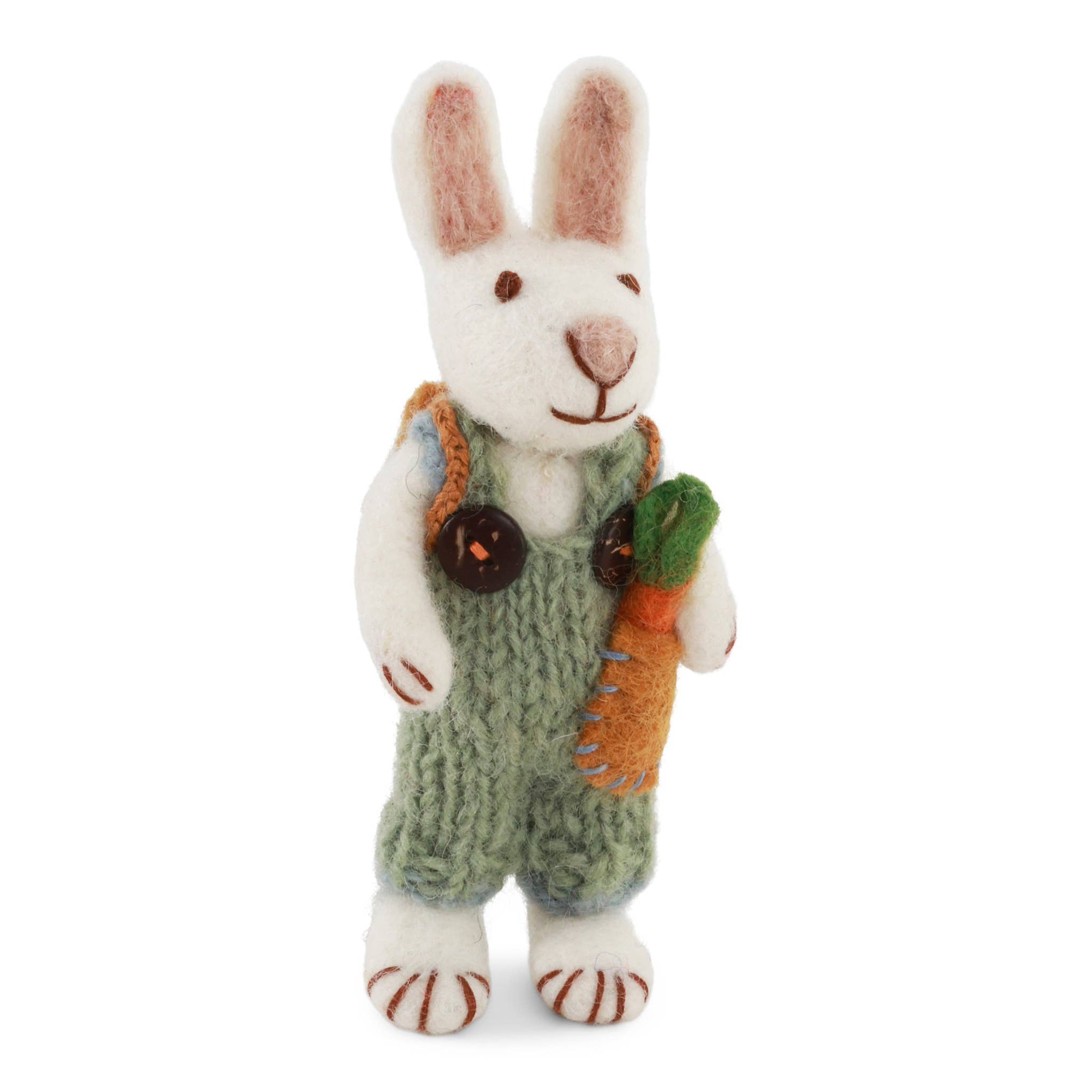 Small White Boy Bunny w/Carrot &amp; Backpack
