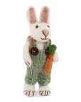 Small White Boy Bunny w/Carrot & Backpack