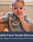Silicone Bead & Wood Ring Pacifier Clip