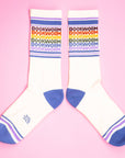 Bookworm - Vintage Rainbow repeat Gym Crew Socks