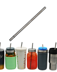 Long Safer Rounded End Stainless Steel Straw for Quart Jars