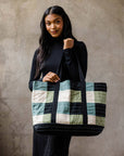 Checkered Canvas Tote Bag