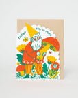 Egg Press Manufacturing - Thank You Gnome Die-cut Letterpress Greeting Card by Phoebe Wahl
