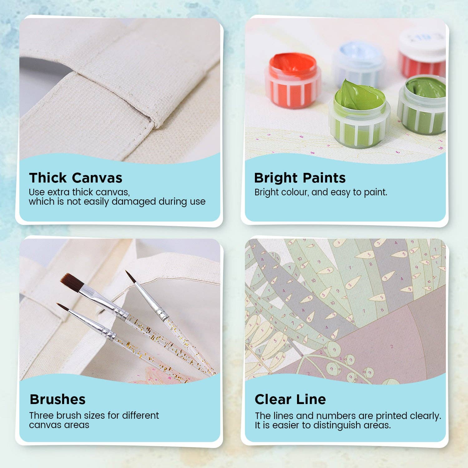 Paint Your Numbers - Succulent Garden Tote Paint by Numbers Kit