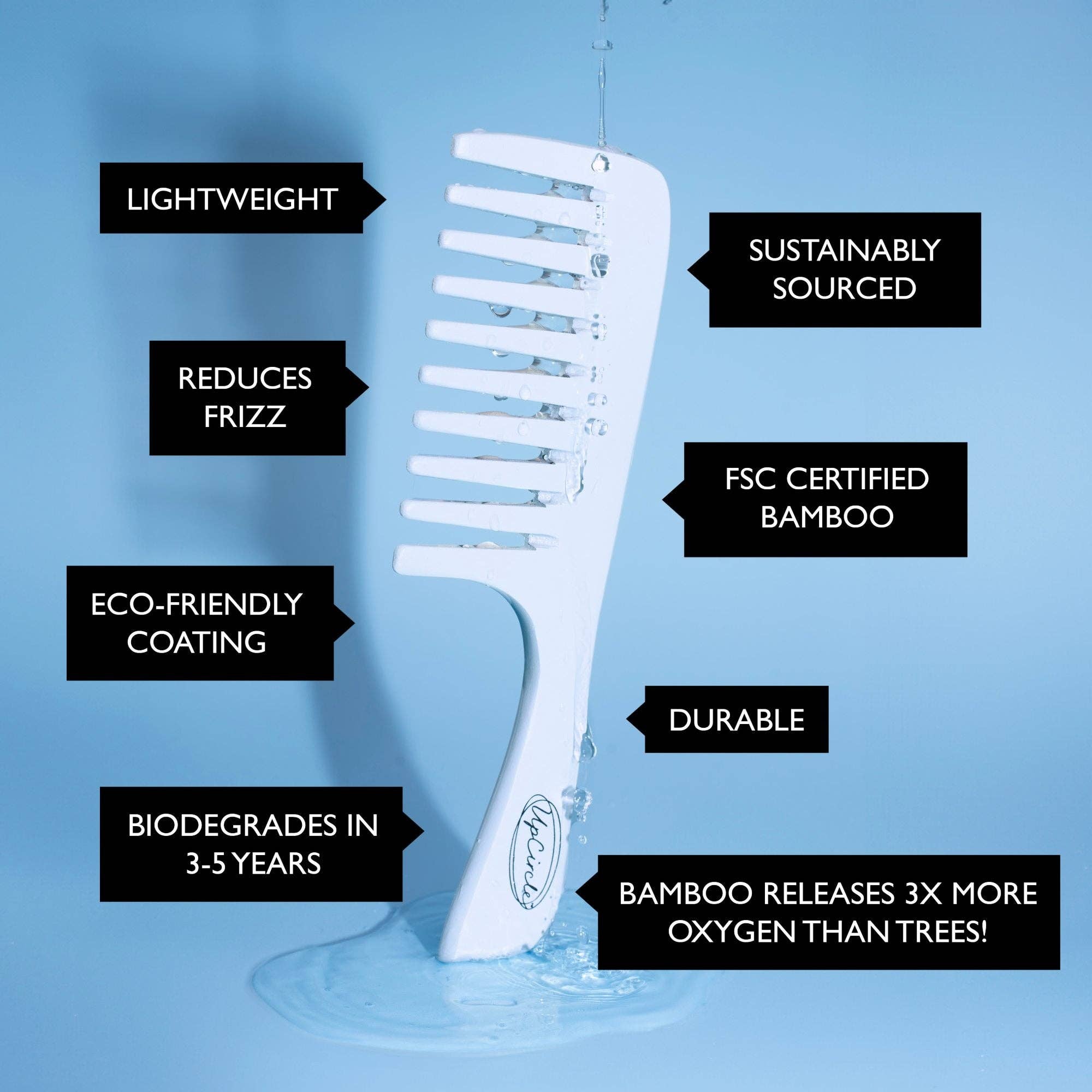 Plastic Free + Biodegradable Bamboo Comb