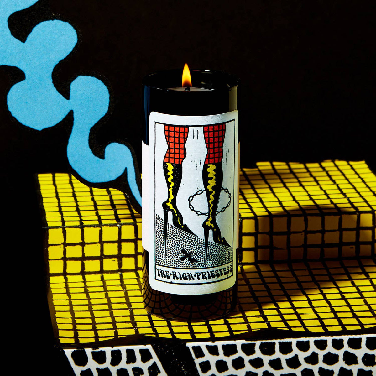 Tarot Candle, High Priestess, 6" Tall &amp; 60 Hr Burn, Berries