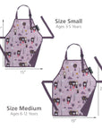 Urban Infant - Little Helper Kids Apron, Washable Cotton/Poly - Violet
