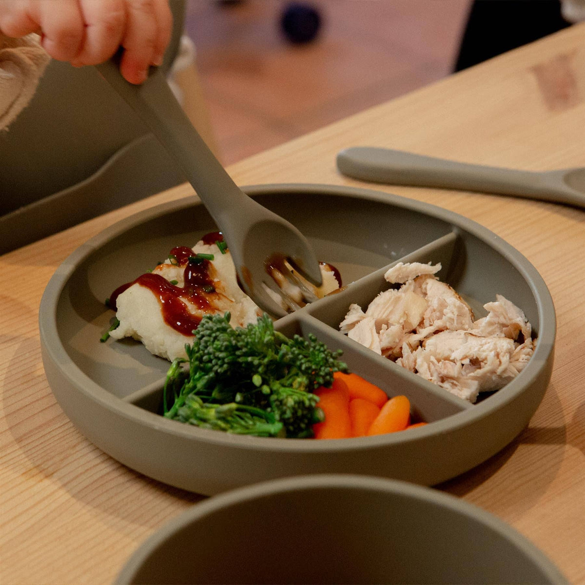 Silicone Baby Divided Suction Plate