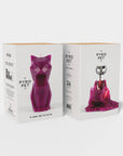 Pyropet Cat Candle with Skeleton - Red