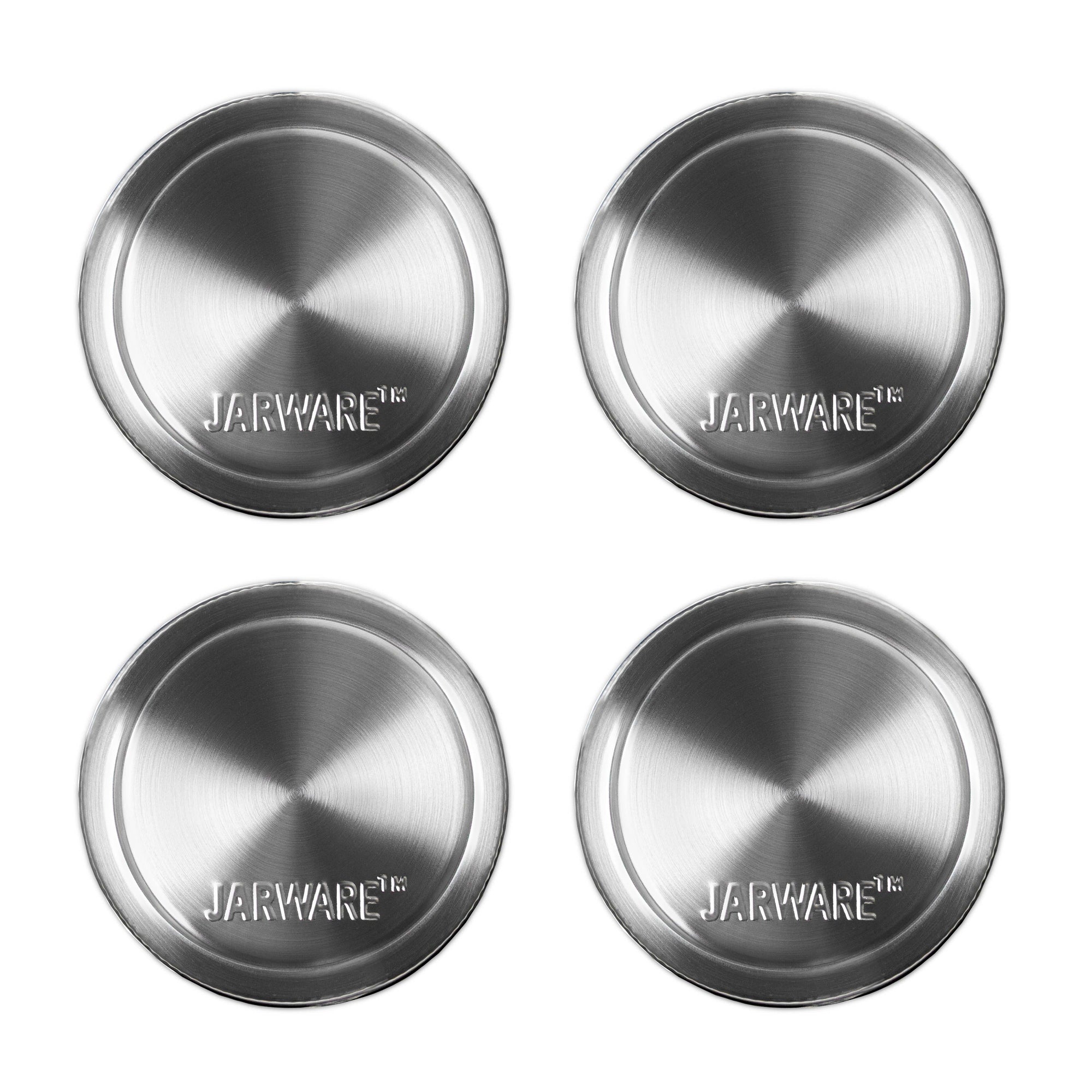 Jarware Stainless Steel Mason Jar Lids, Set of 8
