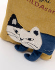 Kusuguru Japan Embroidered Cat Small Tote Bag - Yellow