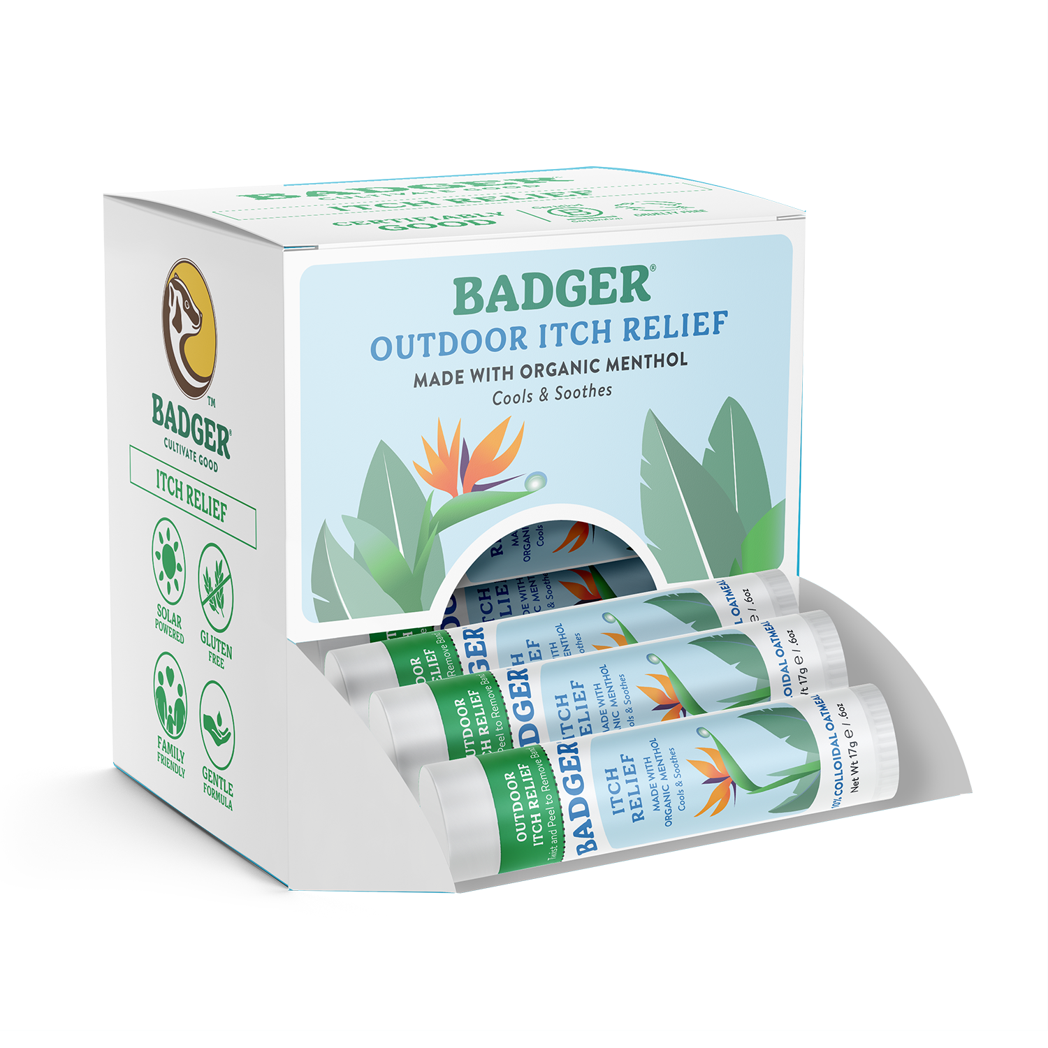 Badger Itch Relief Stick, Anti-Itch Cream for Bug Bites 12ct