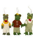 Ornament - Felt Frogs with Knit Clothes