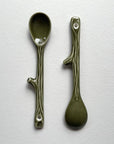 fort & field - Twig shape small handmade pottery Japanese coffee tea spoon