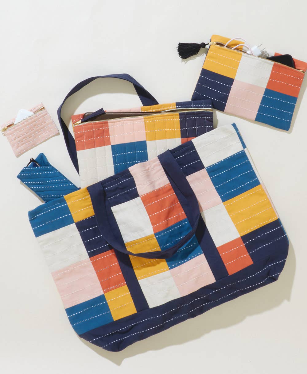Checkered Canvas Tote Bag
