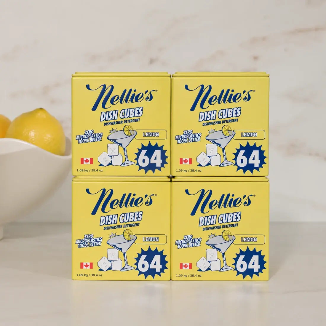 Dish Cubes - Lemon - Plastic Free Dishwasher Tabs - 64 Load