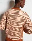 Ladies Swirl Print Knit Sweater