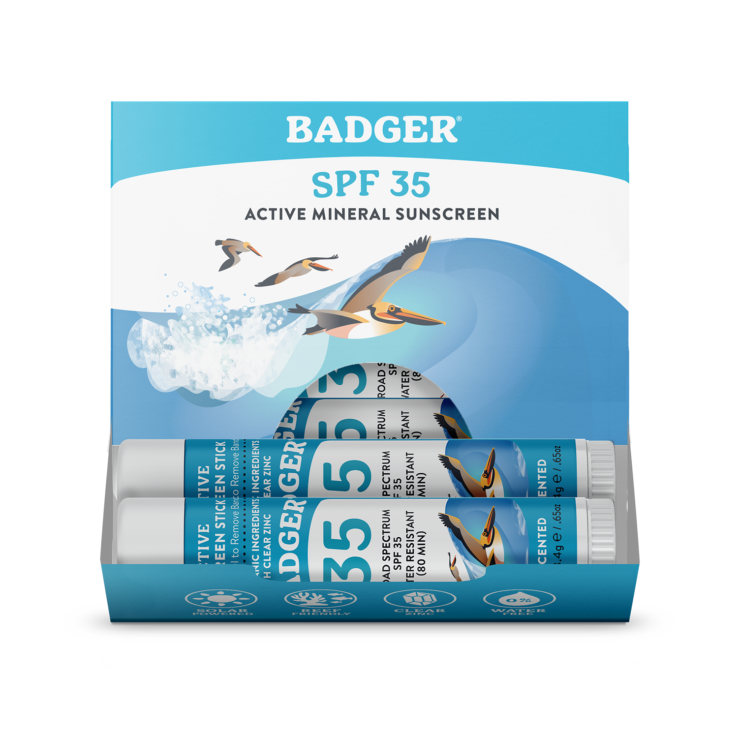 Badger Mineral Sunscreen Face Stick SPF 35, Travel Size 12ct