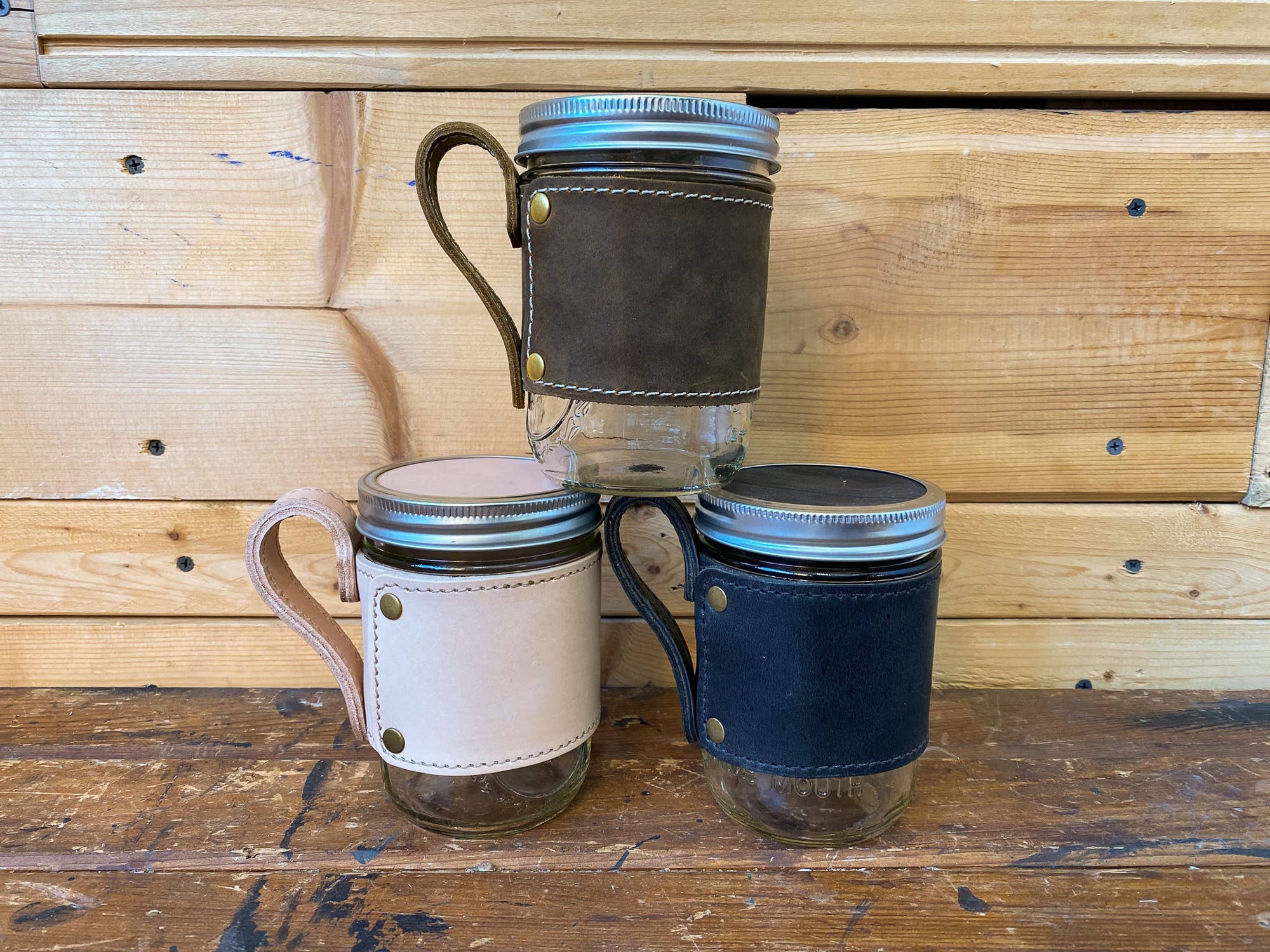 Leather Jar Wraps- "Mug Wrap"