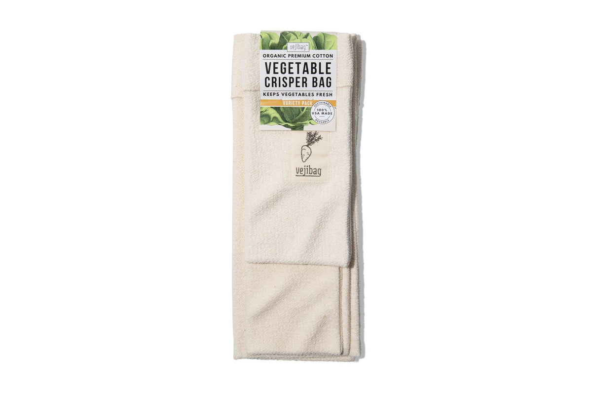 VARIETY PACK Reusable Organic Cotton Vegetable Saver Bags