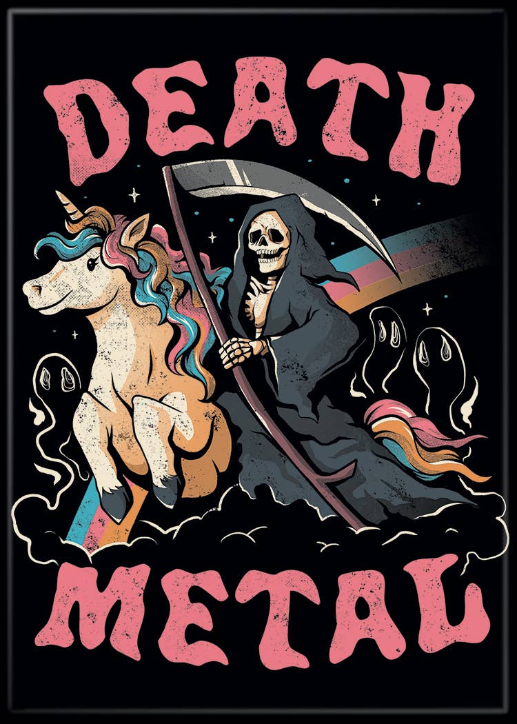 EduEly Death Metal On Unicorn Magnet