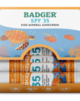 Badger Kids Mineral Sunscreen Face Stick SPF 35, 12ct