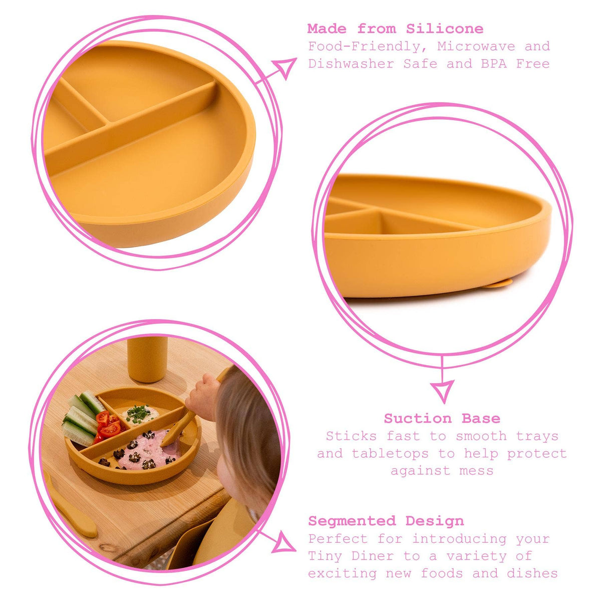 Silicone Baby Divided Suction Plate