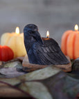 Crow Candle – 100% Beeswax – Black – 4” Handcrafted