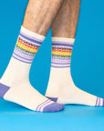 Bookworm - Vintage Rainbow repeat Gym Crew Socks
