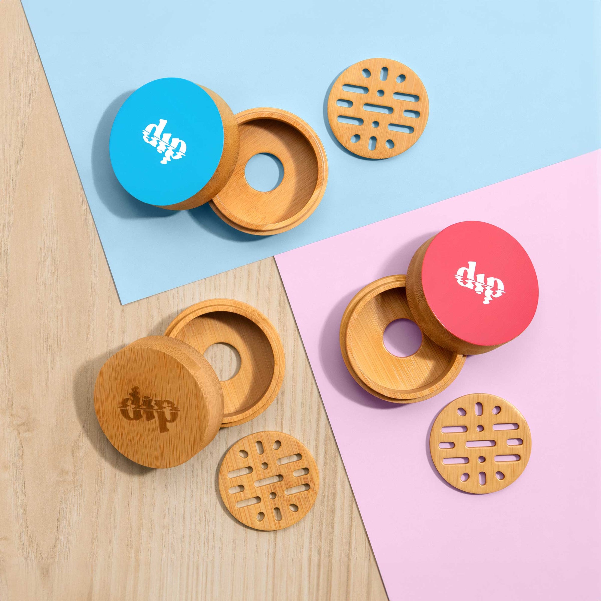 Dip - Mini Dip Bamboo Travel Case with Coaster : Red