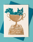 World's Best Cat Mom - Risograph Mother's Day Card