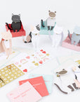 Meri Meri - Cat Valentine's Cards & Stickers Set