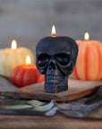 Sculpted Skull Candle – 100% Beeswax – Black - Handcrafted