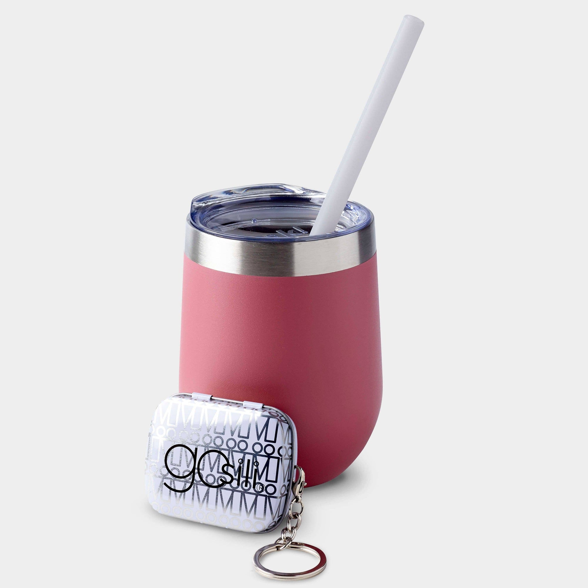 GoSili - GoSili® 8" Silicone Straw with Keychain Travel Case, Eco-Friendly Reusable Soft Collapsible Silicone Drinking Straw, 1pk