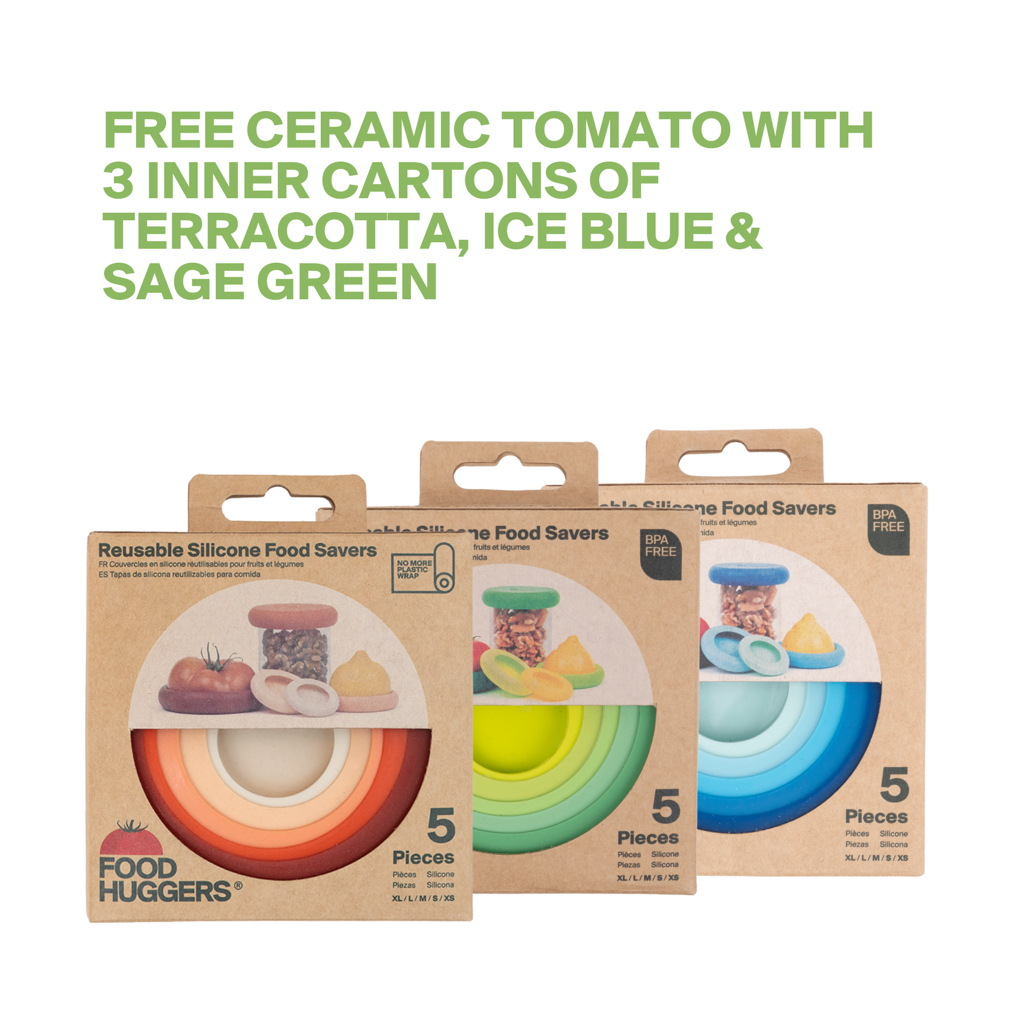 Food Huggers - Sage Green Food Huggers - Set of 5