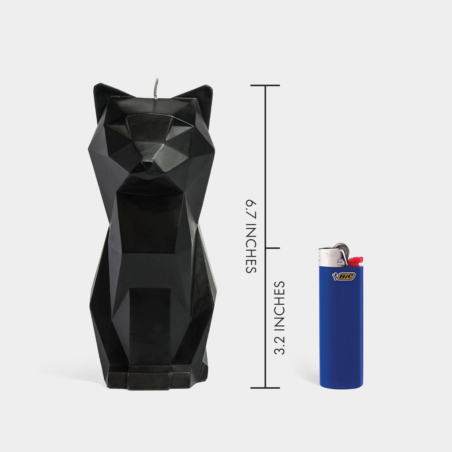 Pyropet Black Cat Candle with skeleton inside. Nordic Noir