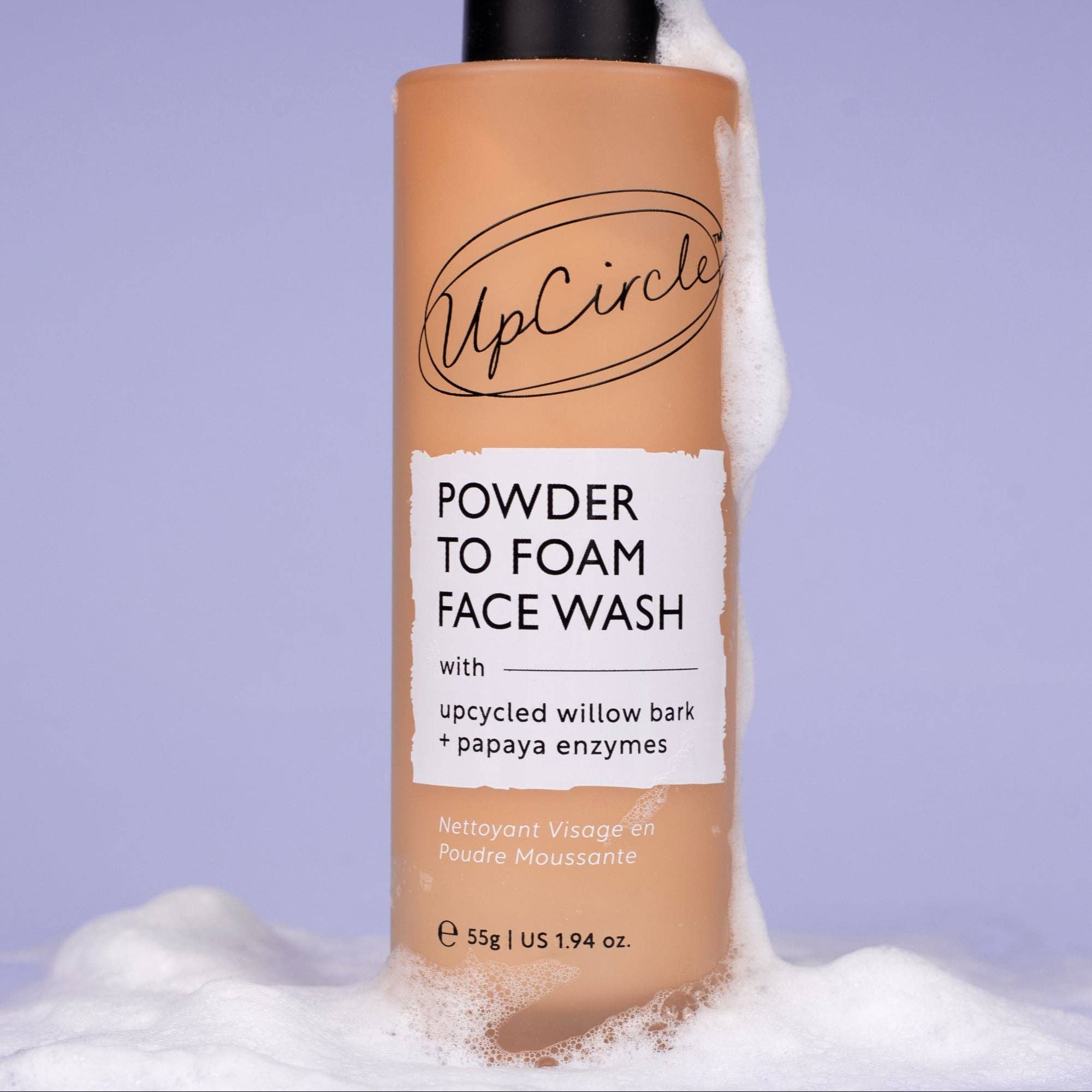 Powder-to-Foam Face Wash with Upcycled Willow Bark + Papaya