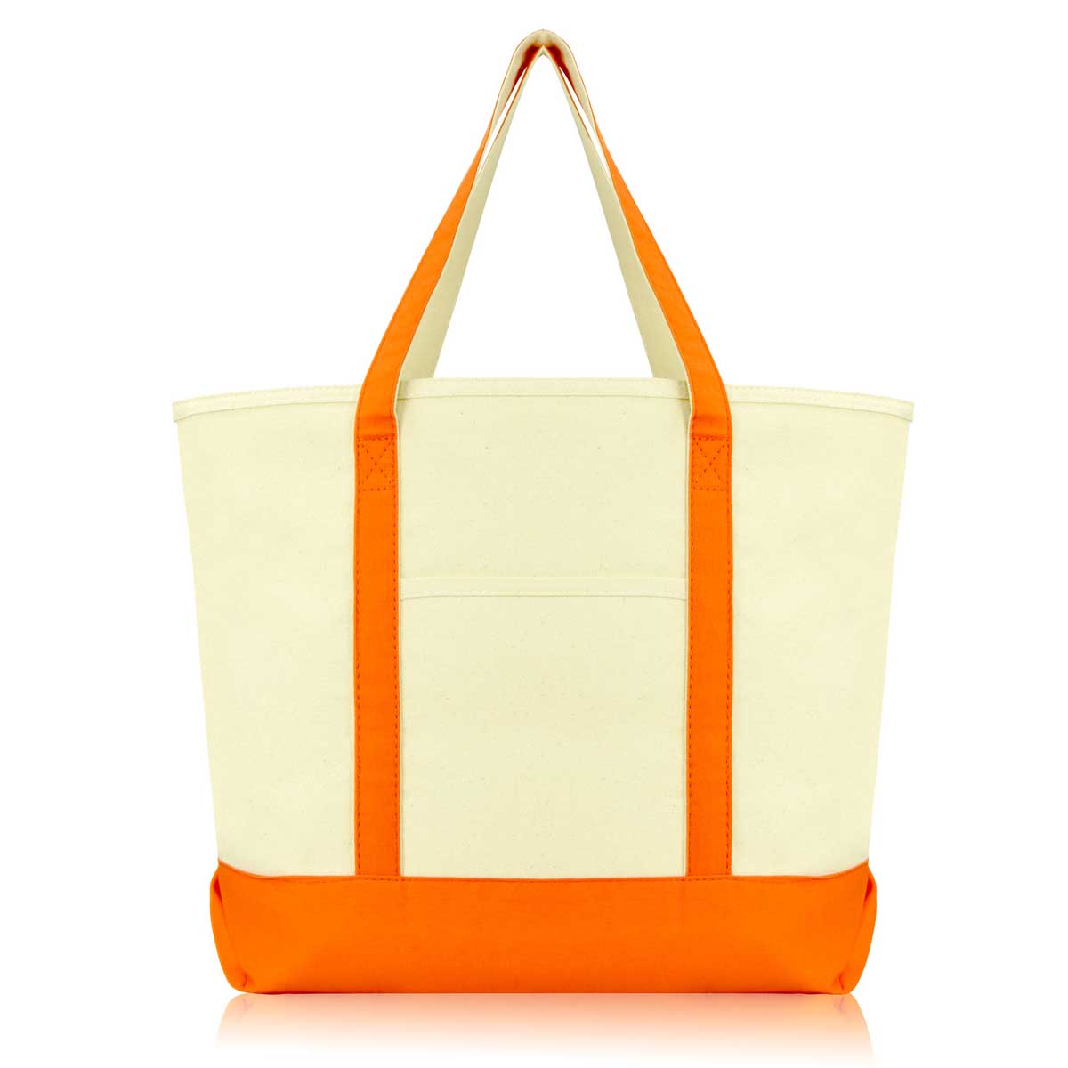 Cotton Canvas Tote Bag (Zippered Top)