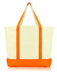Cotton Canvas Tote Bag (Zippered Top)