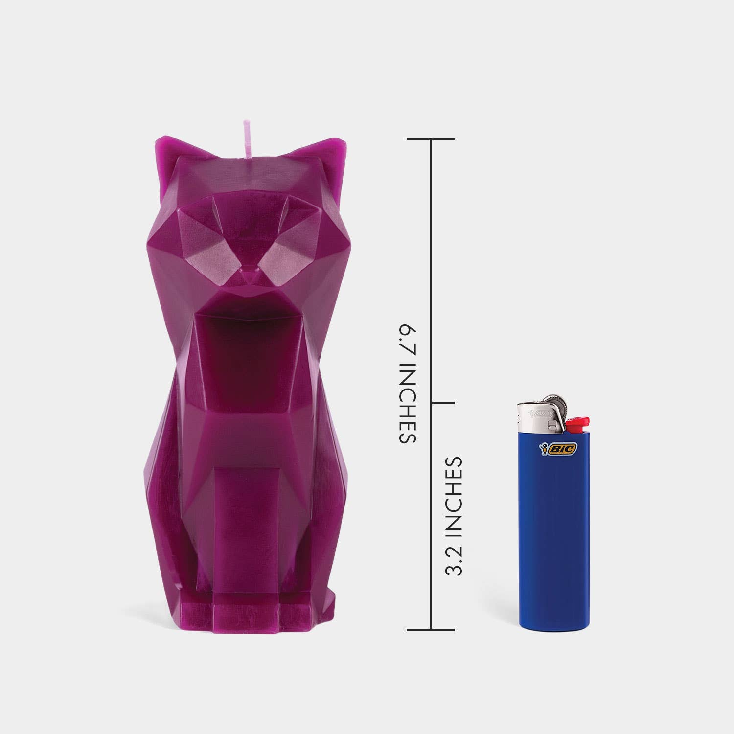 Pyropet Cat Candle with Skeleton - Red