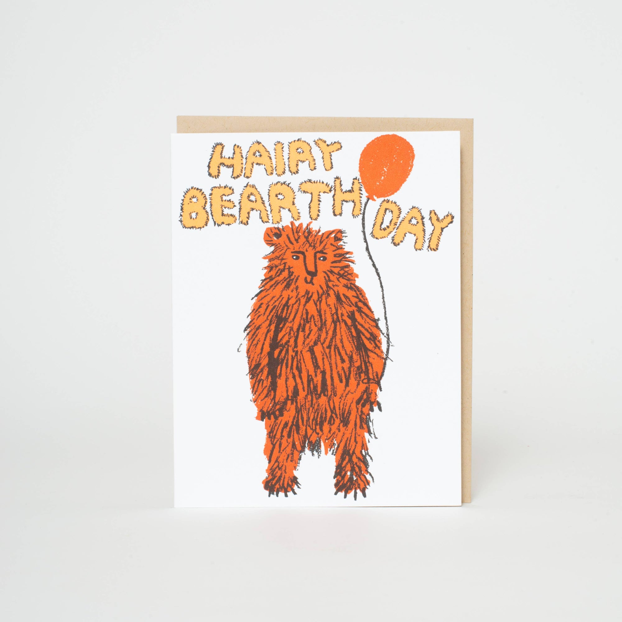 Birthday Bear Punny Letterpress Greeting Card by Egg Press