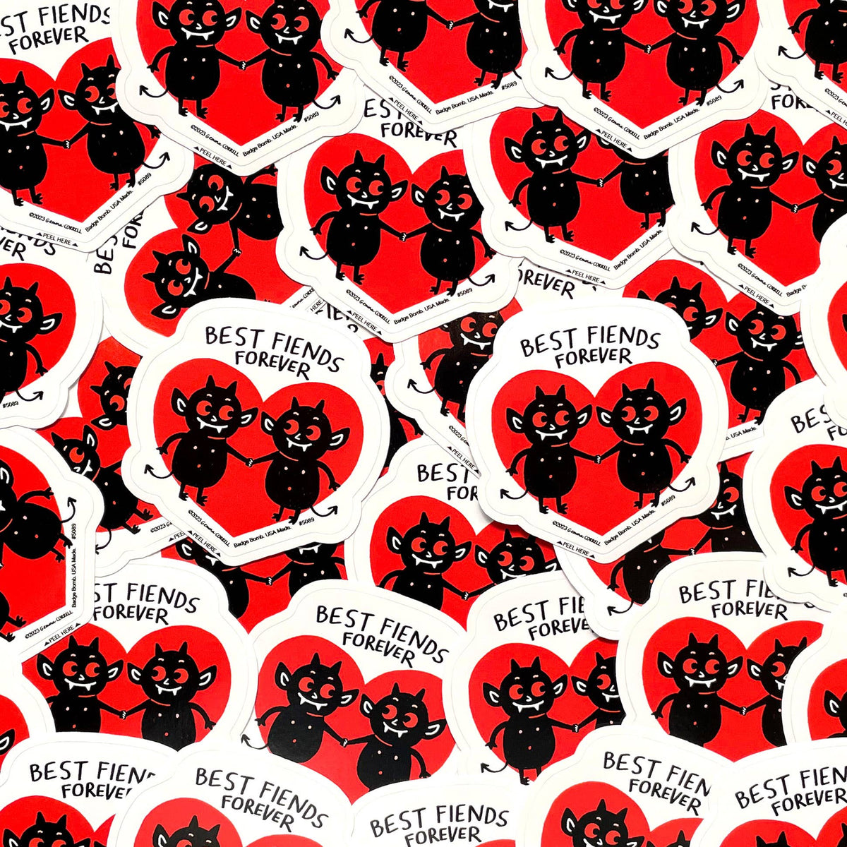 Best Fiends Forever Heart Sticker by Gemma Correll