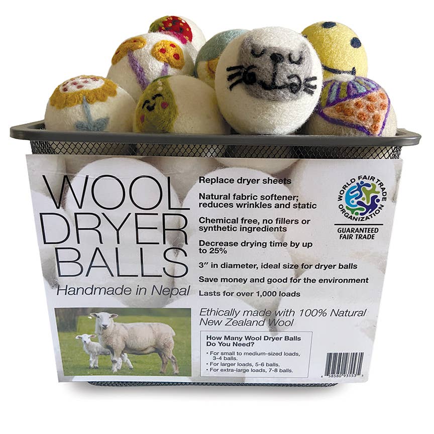 Avocado • Cactus • Hedgehog Eco Wool Dryer Balls