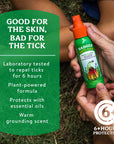 Badger Tick Spray, All Natural Tick Repellent, Deet-Free