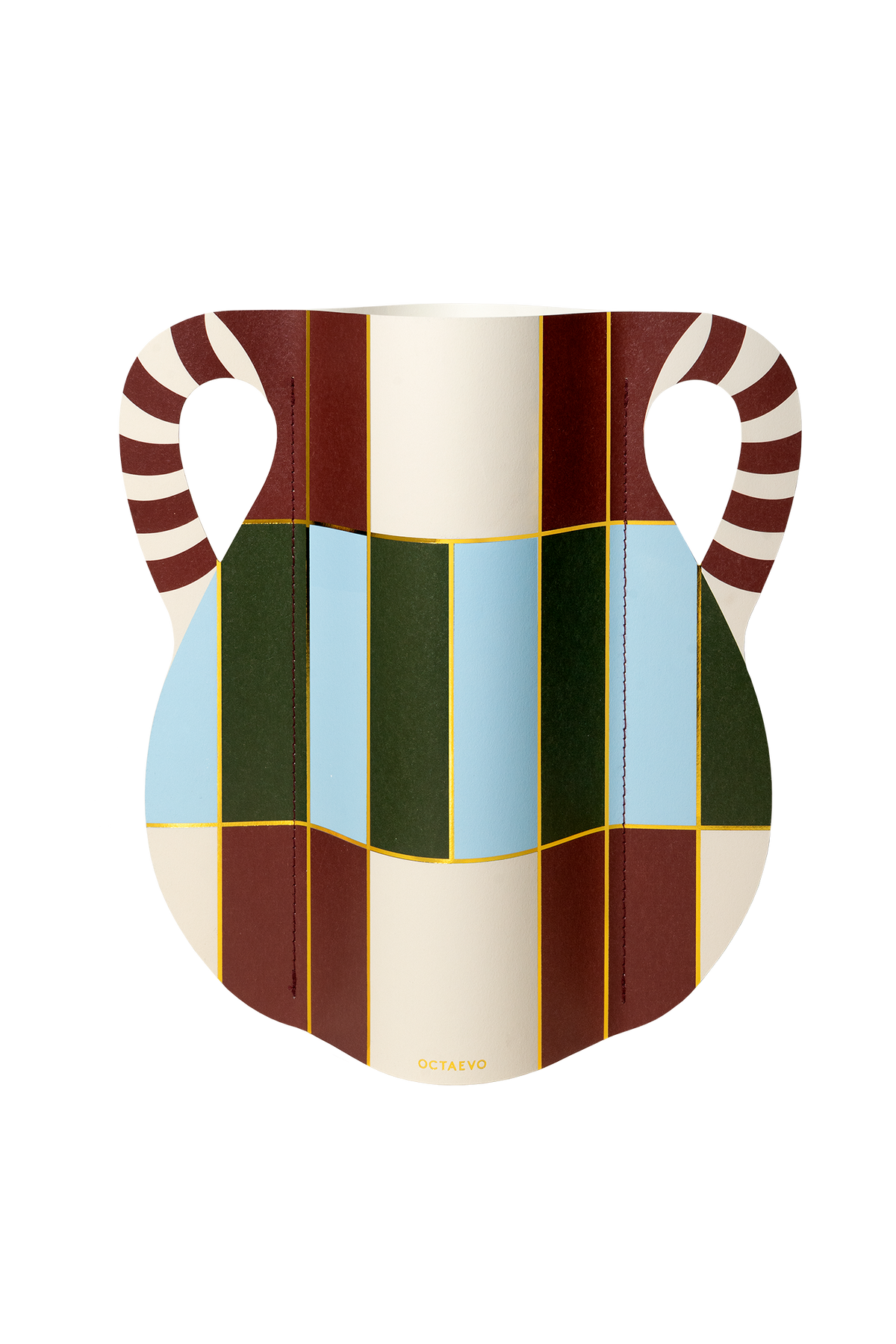 Patio Paper Vase | Burgundy, Blue &amp; Green | Fall Home Decor