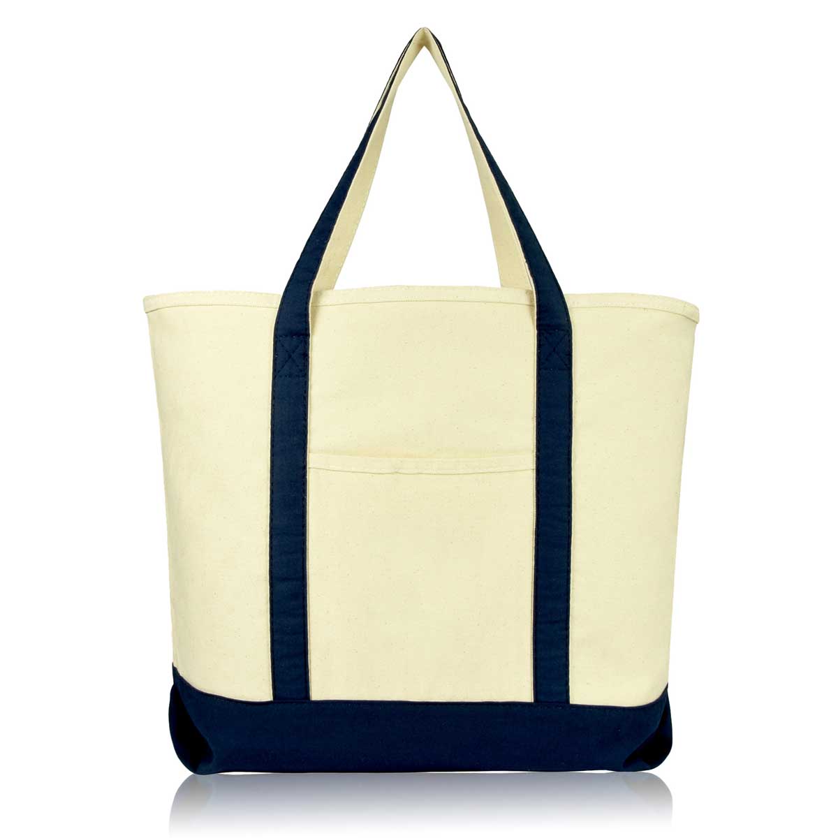 Cotton Canvas Tote Bag (Zippered Top)